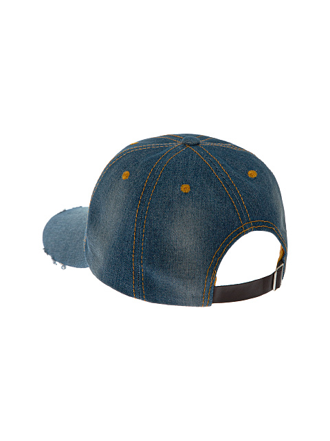 Yellow YD Embroidered Blue Denim Cap, 3