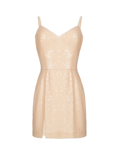 Beige Sequined Mini Dress, 1 Beige Sequined Mini Dress, 1
