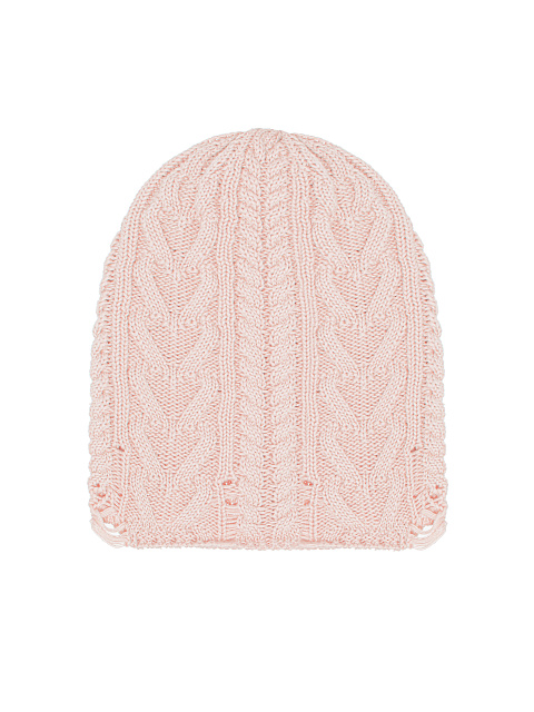 Light pink knitted cotton hat with holes, 1 Light pink knitted cotton hat with holes, 1