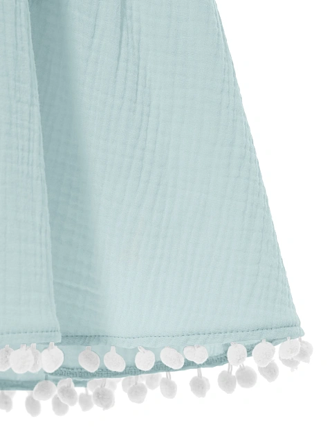 Light Blue Open Back Muslin Mini Dress, 3 Light Blue Open Back Muslin Mini Dress, 3