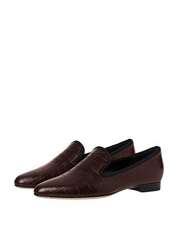 Brown leather loafers, 1