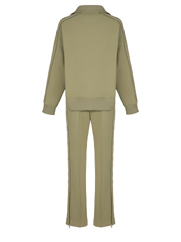 Green YD Embroidery Olive Green Jersey Suit, 2