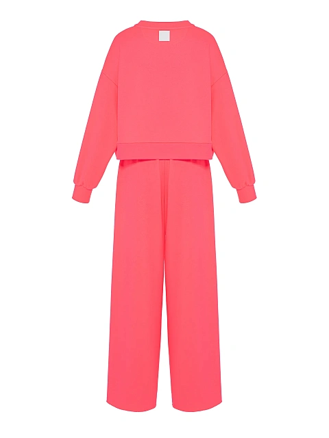 Hot Pink Jersey Wide Pants Tracksuit, 2 Hot Pink Jersey Wide Pants Tracksuit, 2