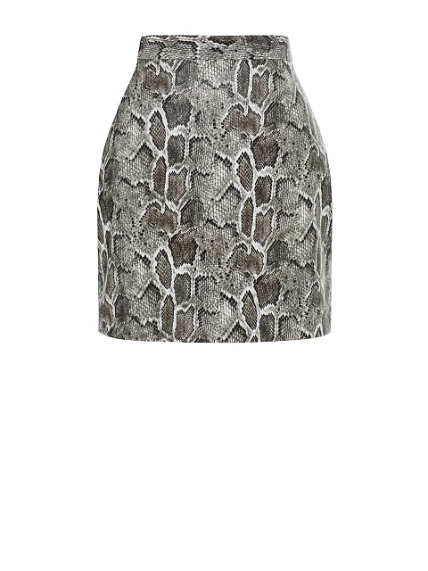 Grey Snakeskin Prined Faux Leather Mini Skirt, 1 Grey Snakeskin Prined Faux Leather Mini Skirt, 1