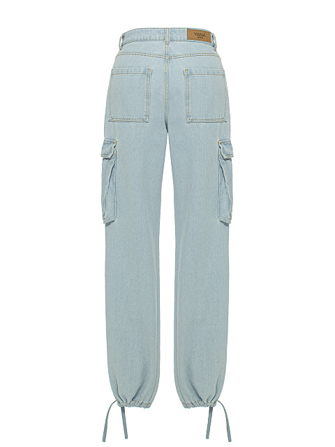 Light Blue Wide Leg Cargo Jeans, 2 Light Blue Wide Leg Cargo Jeans, 2