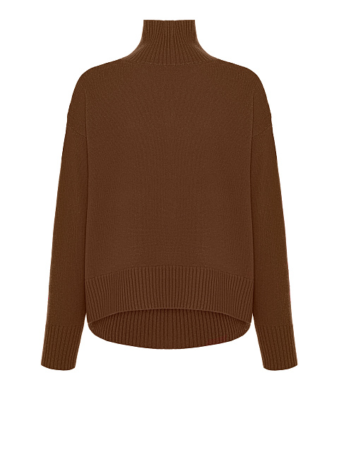 Brown Royal Cashmere Turtleneck Sweater, 1