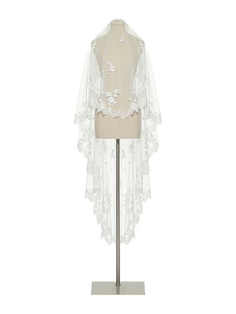 White Lace & Pearl Veil, 1