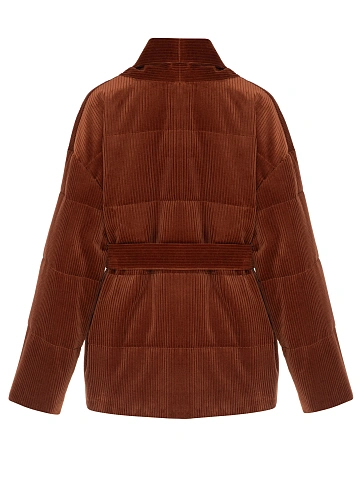 Brown Belted Velvet Jacket, 2