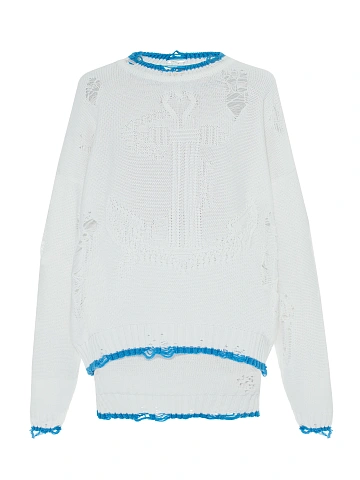 White Jersey Sweater & Mini Skirt Set, 1