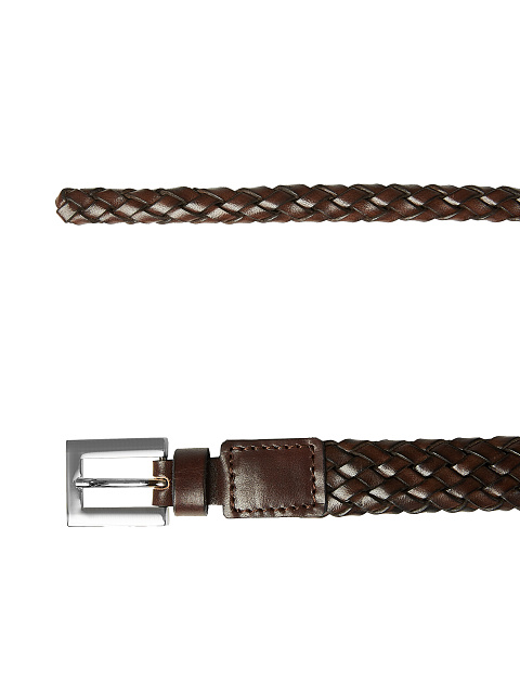 Dark Brown Braided Leather Belt, 2