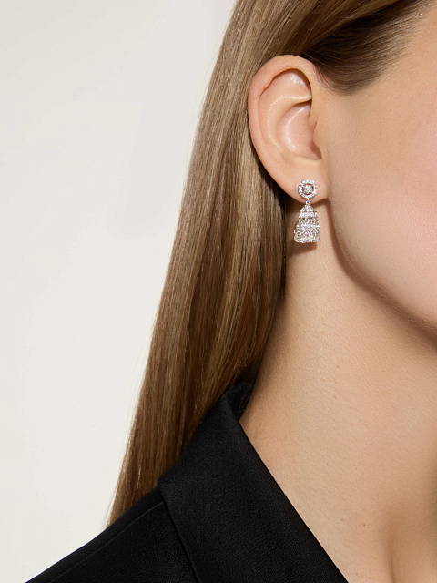 Small tassel earrings in white gold with diamonds, 3