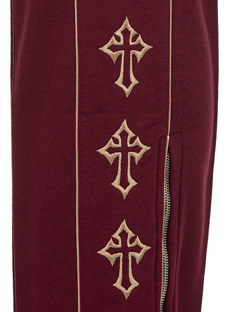Bordeaux Cross Embroidered Jersey Suit, 5