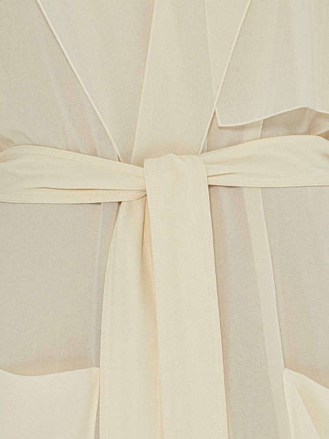 Milk-colored chiffon trench coat, 3 Milk-colored chiffon trench coat, 3