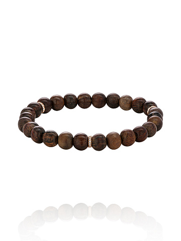 Bead Agar Wood, Brown Round Diamond & Rose Gold Bracelet, 1