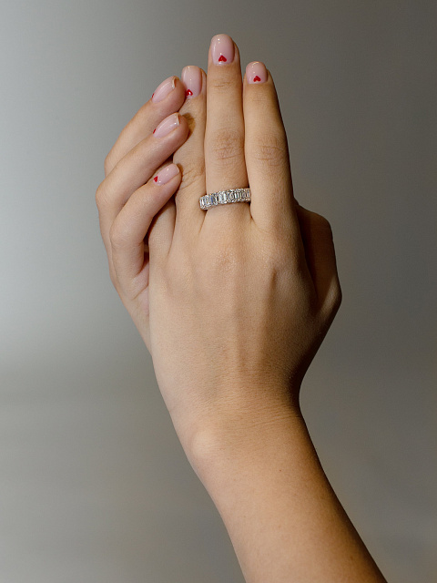 Emerald Cut Diamond & White Gold Ring, 3