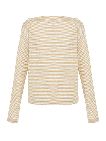 Yellow & White Striped Longsleeve T-shirt, 1