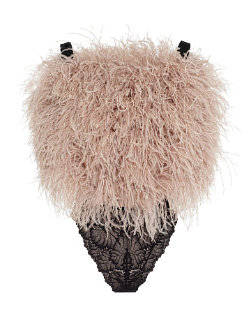Bodysuit with ostrich feathers, 1
