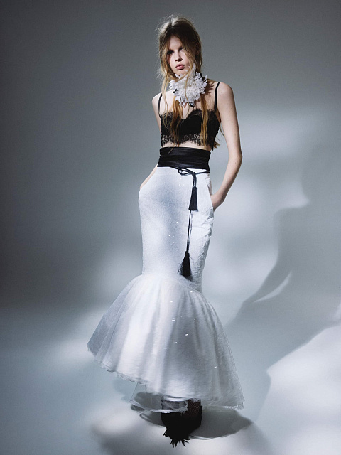 White taffeta maxi skirt, 2