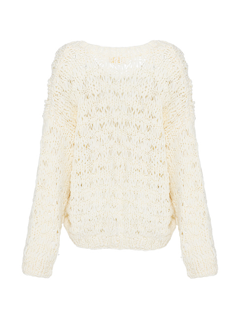 White Beaded Cashmere Pullover, 2 White Beaded Cashmere Pullover, 2