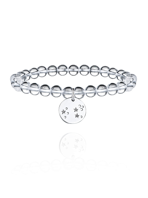Silver & Rock Crystal Beaded Bracelet, 1