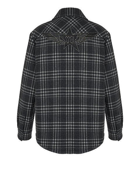 Black Checkered Wool & Beige Shearling Jacket, 2 Black Checkered Wool & Beige Shearling Jacket, 2
