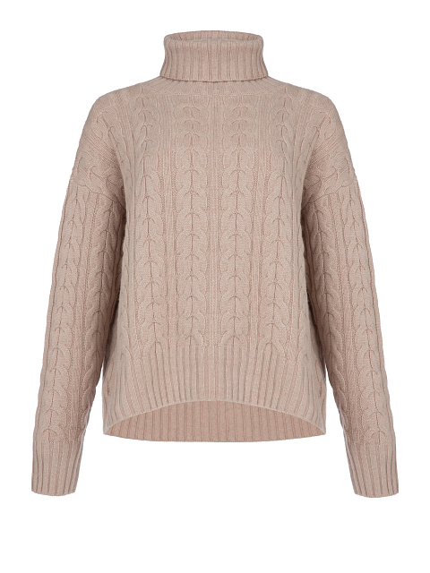 Pink Cashmere Cable Knit Sweater, 1