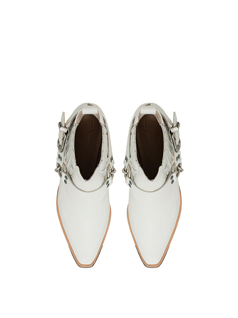 White leather cowboy boots, 4