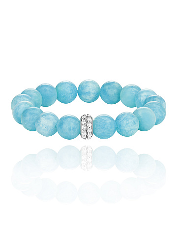 Silver, Cubic Zirkonia & Amazonite Bracelet, 1