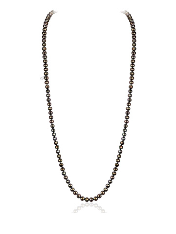 Silver necklace with pearls, 85 cm, 1