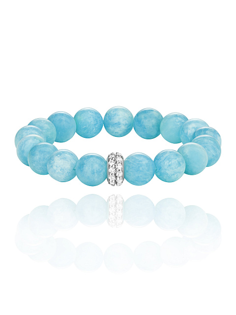 Silver, Cubic Zirkonia & Amazonite Bracelet, 1