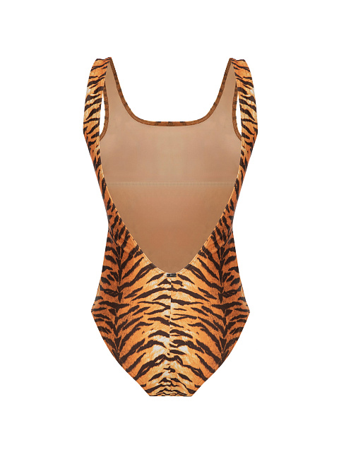 One-piece swimsuit with tiger print, 2 One-piece swimsuit with tiger print, 2