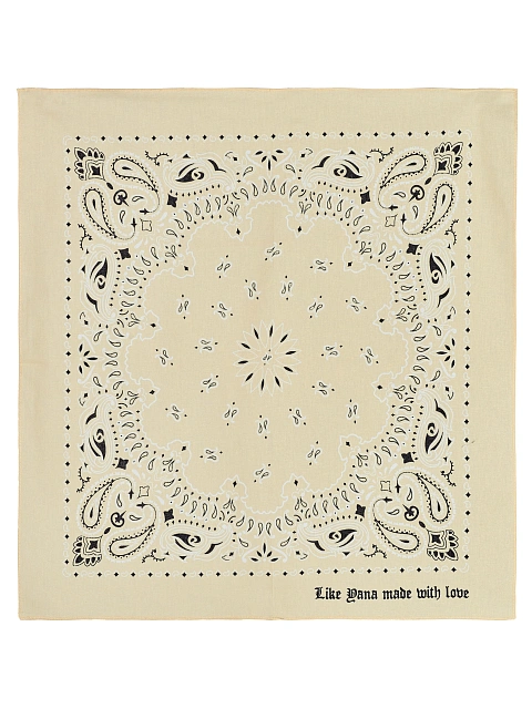 Beige Cotton Paisley Printed Bandana, 1 Beige Cotton Paisley Printed Bandana, 1