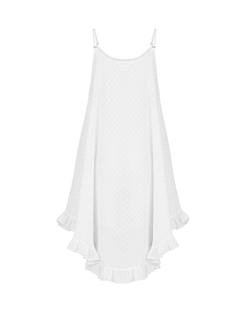 White Polka-Dot Chiffon Girl's Sundress, 2