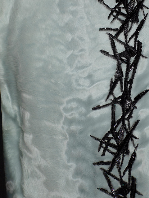 Blue Fur Embroidered Vest, 3 Blue Fur Embroidered Vest, 3