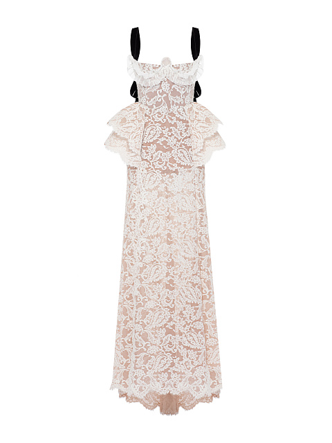 White Lace Peplum Maxi Dress, 1 White Lace Peplum Maxi Dress, 1