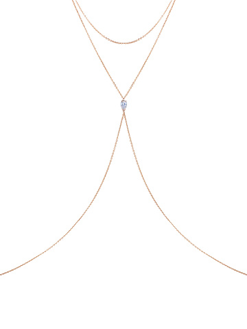 Rose gold neck chain with topaz and sapphire, 1