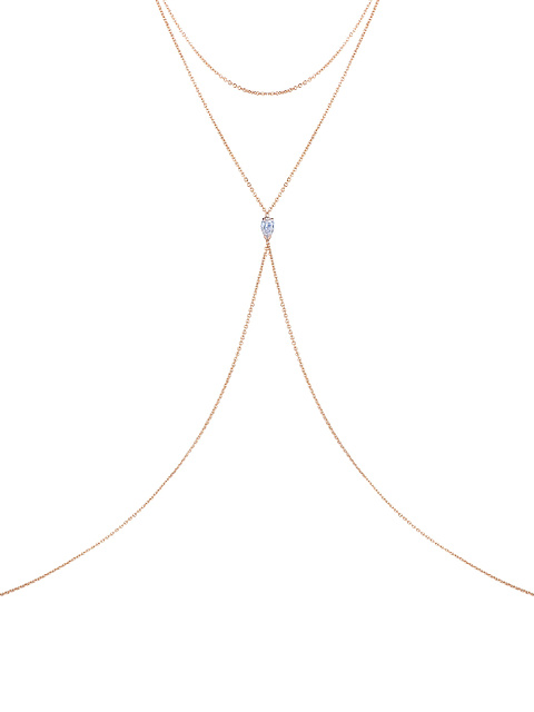 Rose gold neck chain with topaz and sapphire, 1
