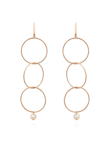 Gold-plated silver earrings with pearls, 1