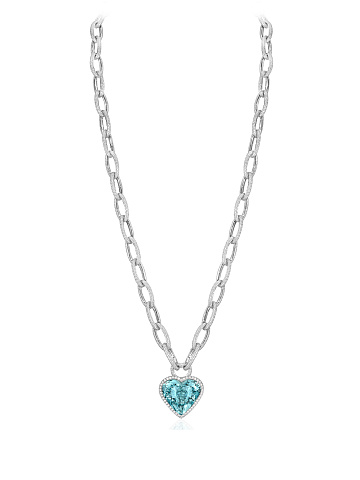 Necklace with a heart-cut aquamarine, 1