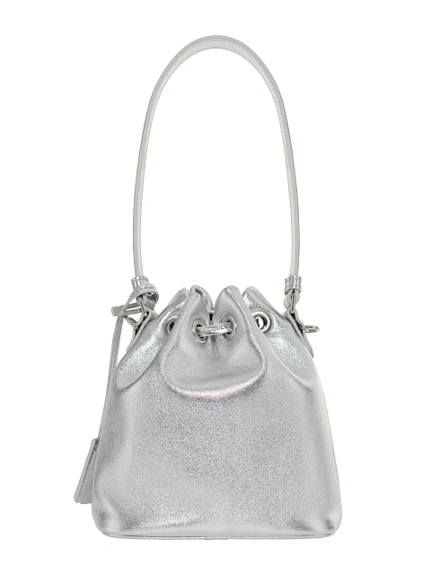 Silver Leather Pouch Bag, 1 Silver Leather Pouch Bag, 1