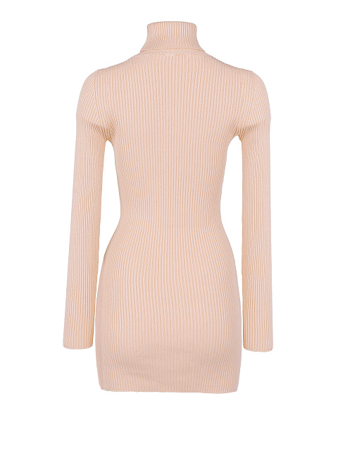 Pink Rib Knit Turtleneck Mini Dress, 2 Pink Rib Knit Turtleneck Mini Dress, 2