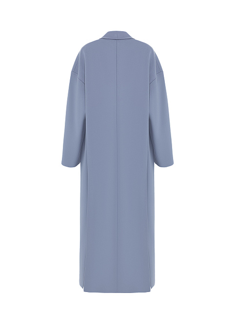 Blue Single-breasted Wool Coat, 2