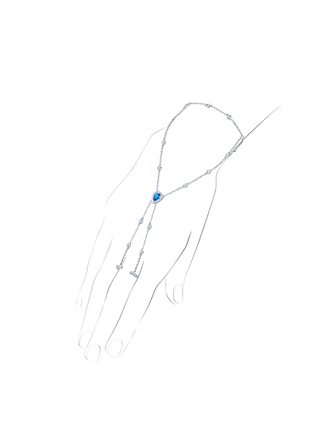 White Gold Sapphire Diamond Bracelet, 1