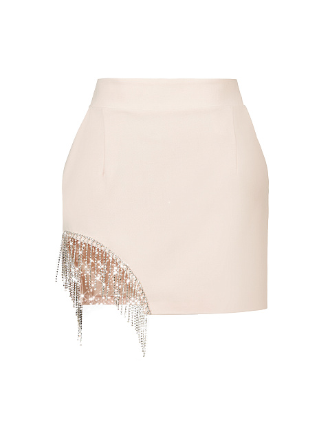 Light Rose Crystal Fringed Skirt Suit, 3 Light Rose Crystal Fringed Skirt Suit, 3