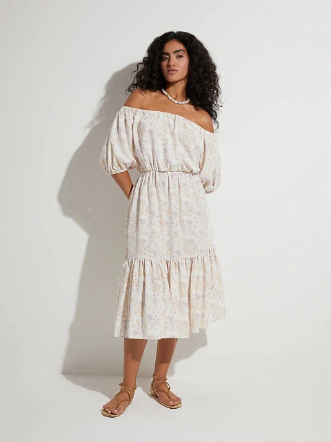 Lilac Floral Printed Midi Dress, 5 Lilac Floral Printed Midi Dress, 5