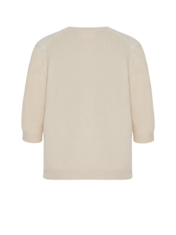 Beige angora jumper with short sleeves, 2