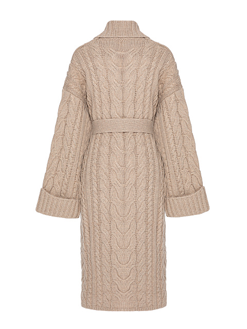 Beige Cashmere & Merino Wool Belted Cardigan, 2 Beige Cashmere & Merino Wool Belted Cardigan, 2