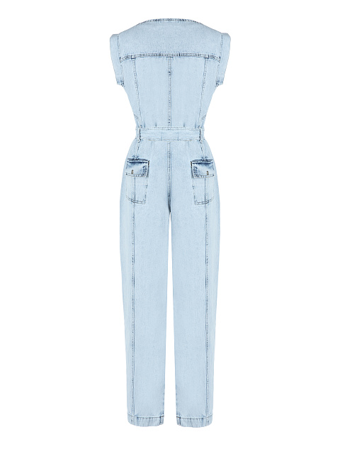 Light Blue Denim Jumpsuit, 3