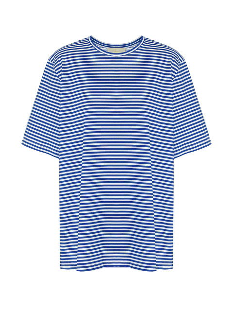 White and blue striped cotton T-shirt, 1