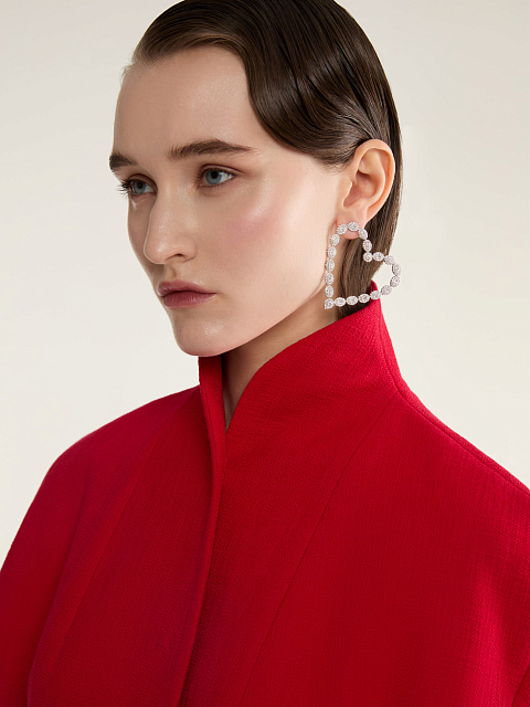 White Gold & Diamond Heart-Shaped Earrings, 6